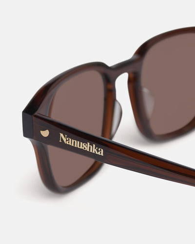 Aiza - Bio-Plastic Rounded Sunglasses - Brown