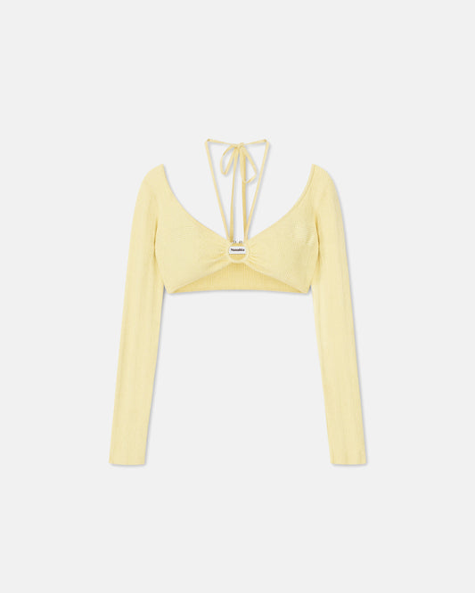 Amra - Sale Terry-Knit Top - Pale Yellow