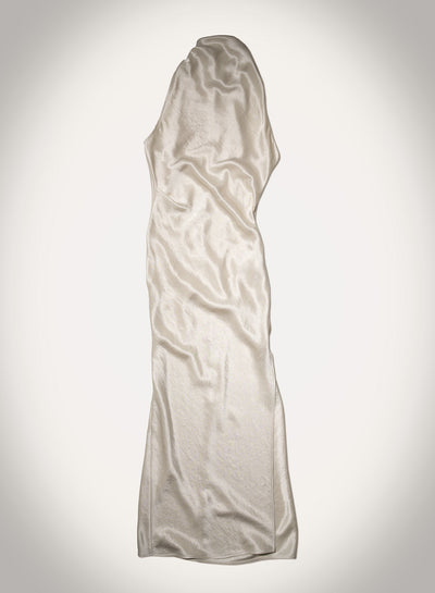 Peregrine - Cowl-Neck Washed Satin Midi Dress - Ecru