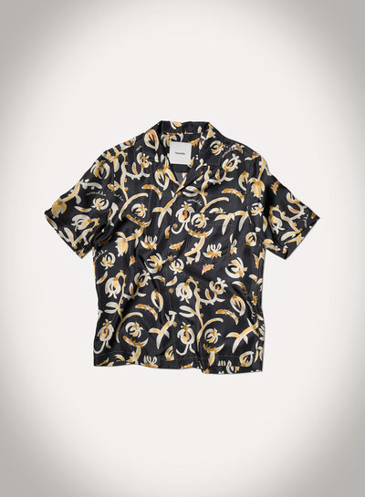 Bodil - Printed Silk Twill Shirt - Black Floral