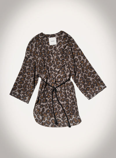 Nani - Printed Cotton Voile Top - Crayon Ocelot