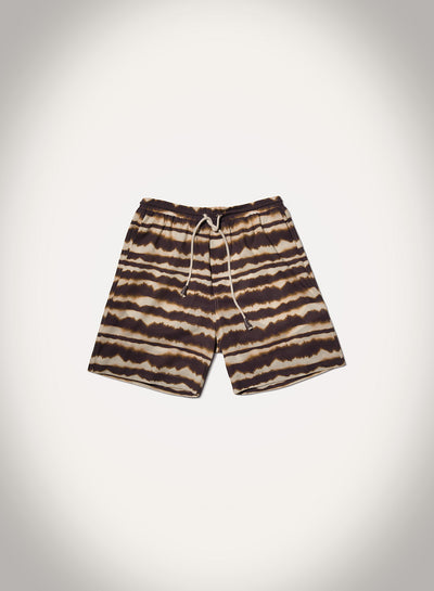 Doxxi - Printed Cotton Voile Shorts - Tie Dye Stripe