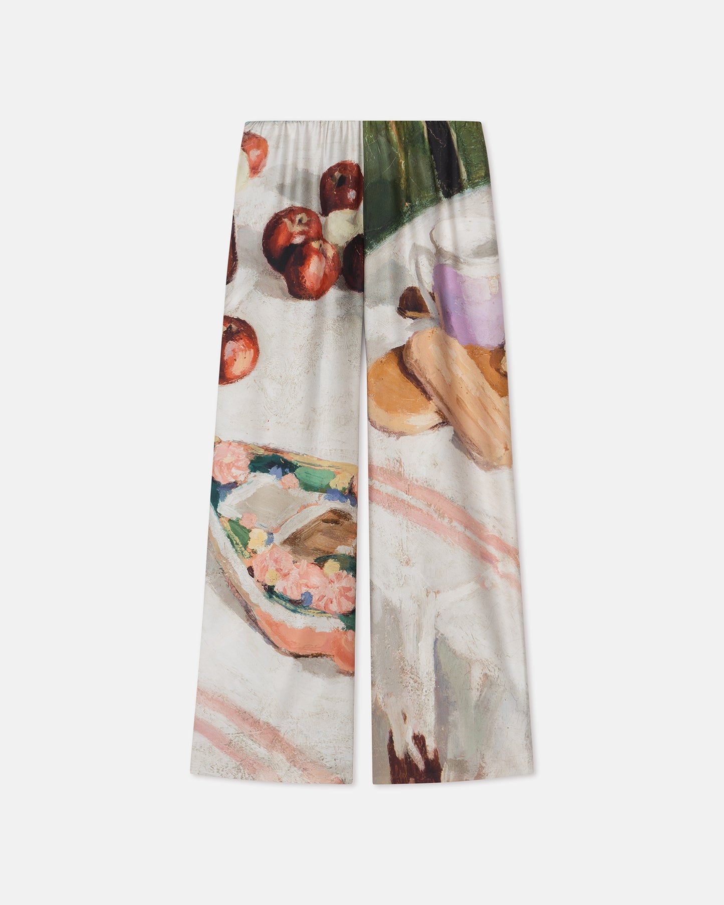 Brenda - Printed Silk Twill Pants - Gingerbread Heart