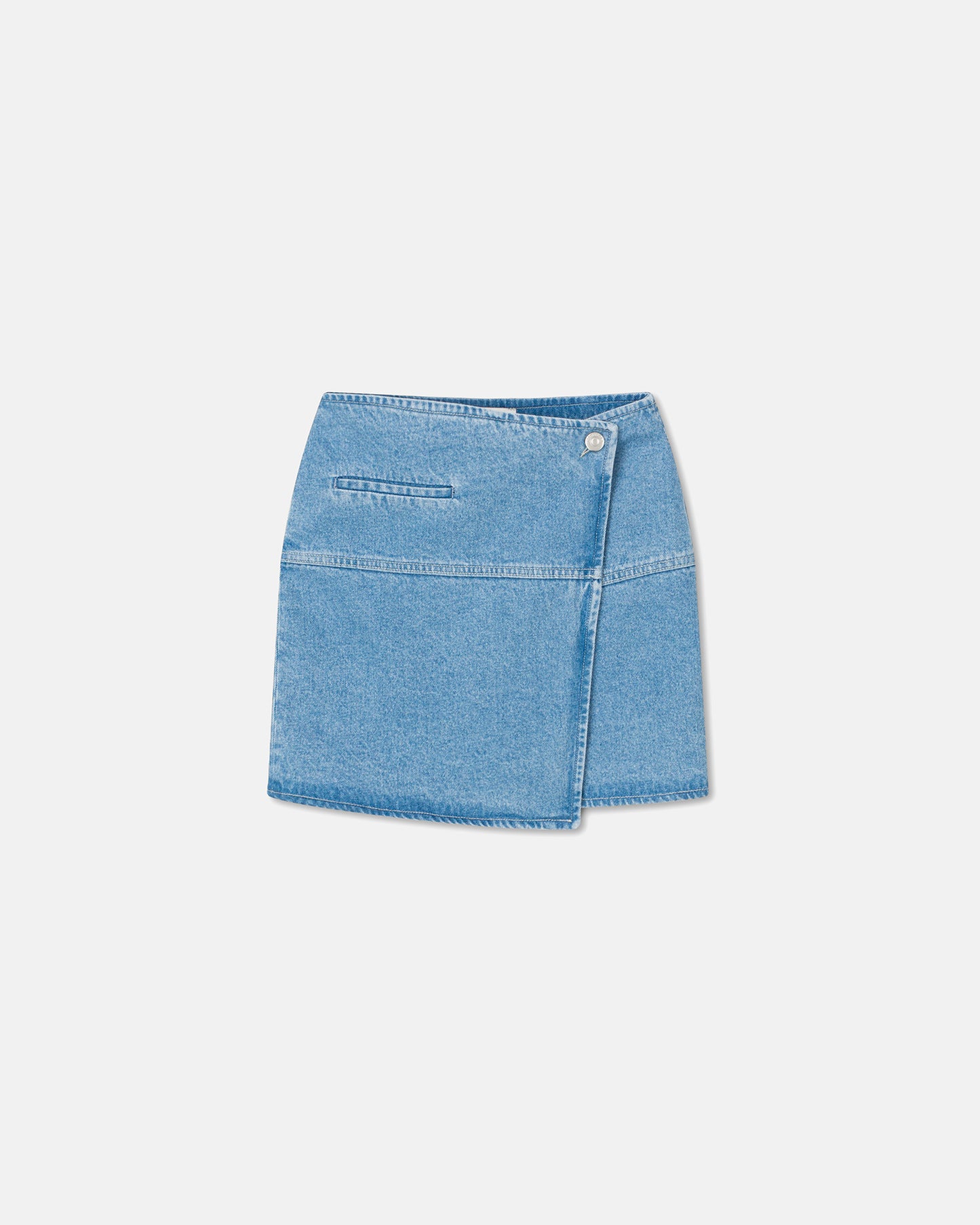Casna - Denim Mini Wrap Skirt - Eco Light Wash