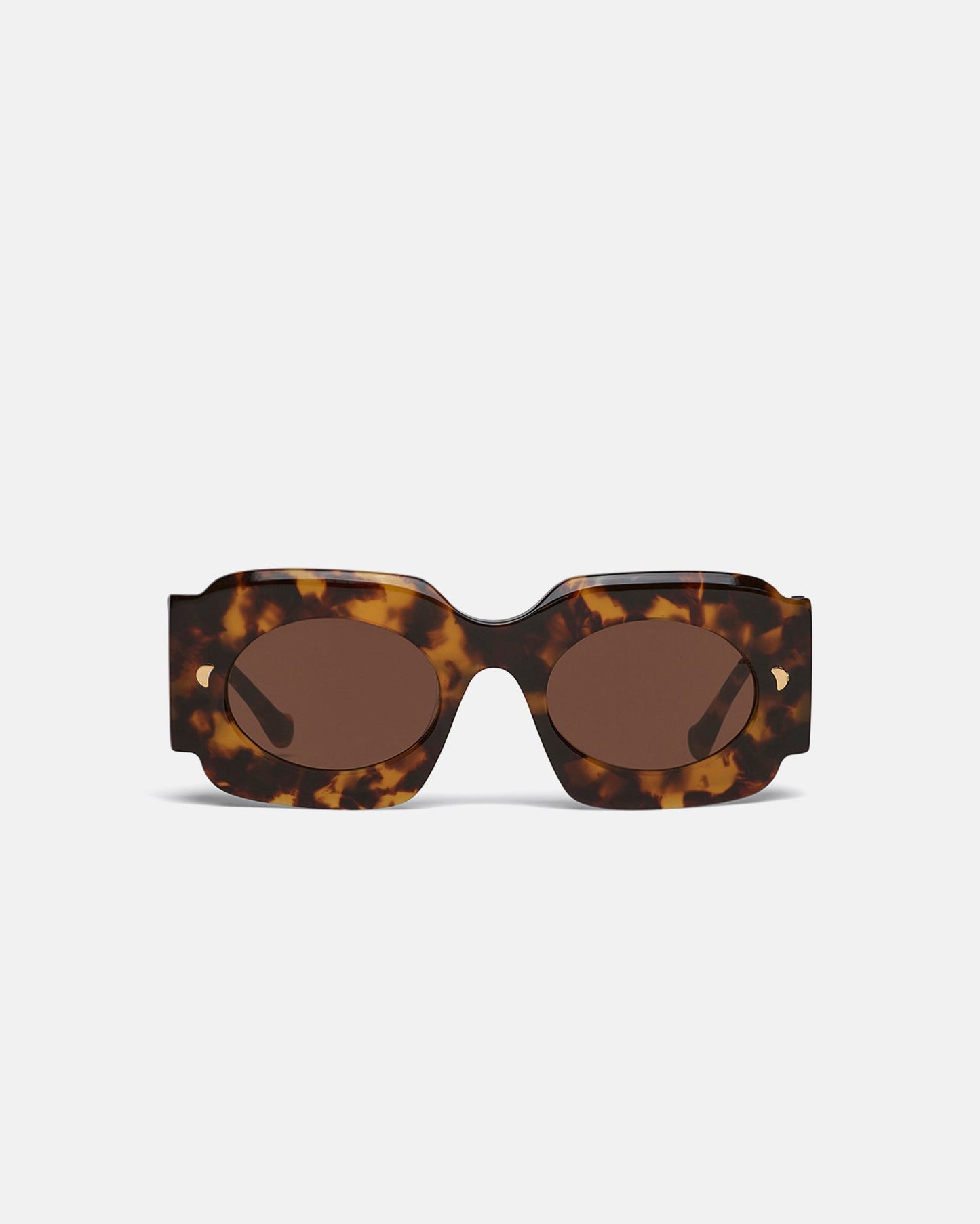 Cathi - Bio-Plastic Square-Frame Sunglasses - Dark Amber