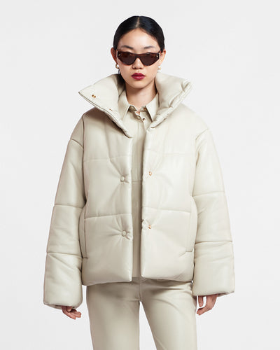 Hide - Okobor™ Alt-Leather Puffer Jacket - Creme