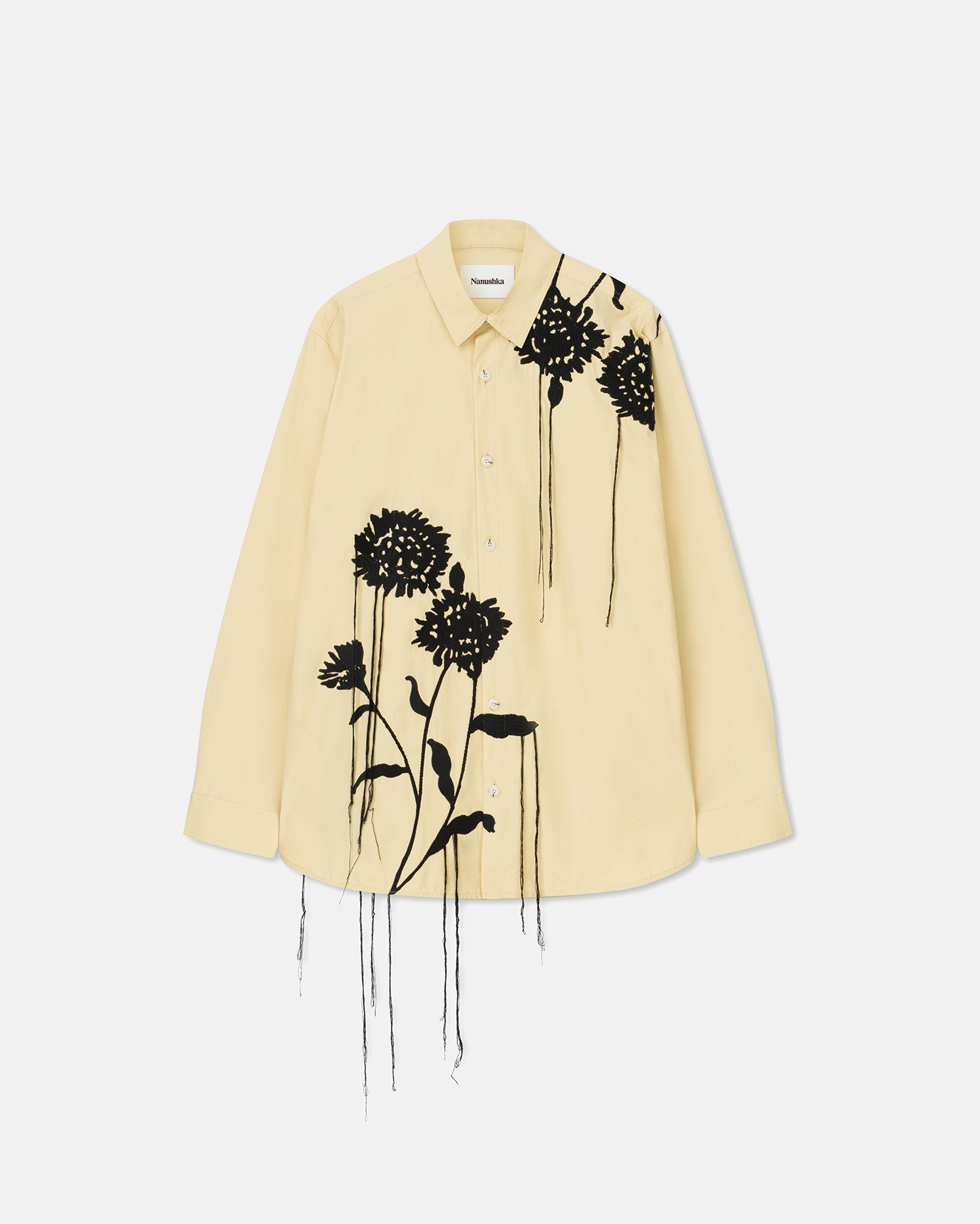 Jari - Embroidered Poplin Shirt - Vintage Creme – Nanushka