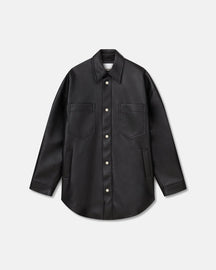 Martin - Regenerated Leather Overshirt - Black