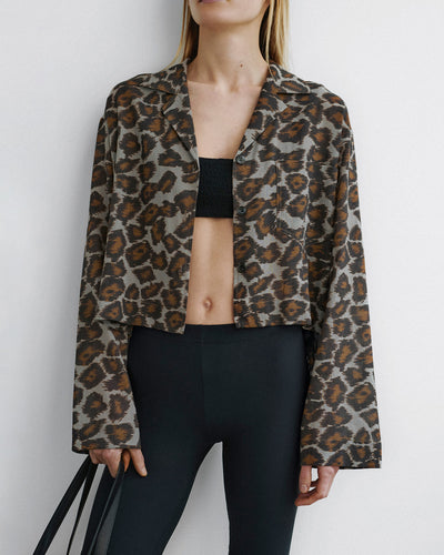 Vally - Cropped Cotton Voile Shirt - Crayon Ocelot