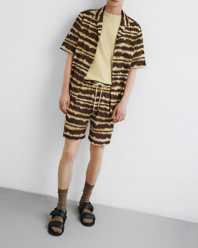 Bodil - Printed Cotton Voile Shirt - Tie Dye Stripe