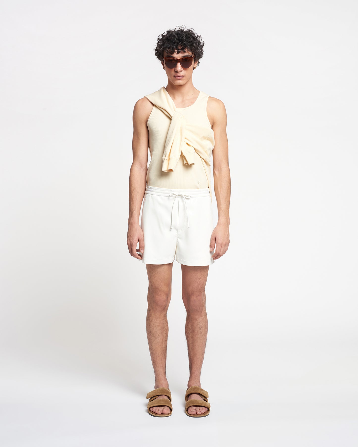 Amil - Okobor™ Alt-Leather Shorts - White