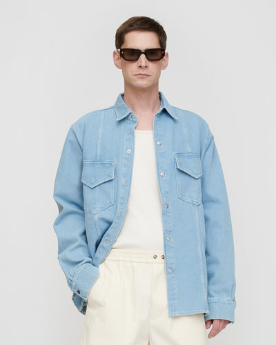 Tristo - Patch Pocket Denim Overshirt - Eco Light Wash