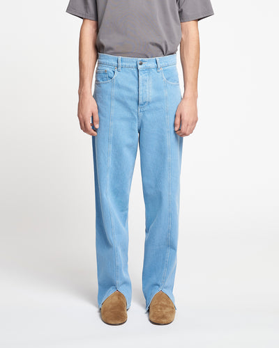 Tibes - Split-Hem Jeans - Eco Light Wash