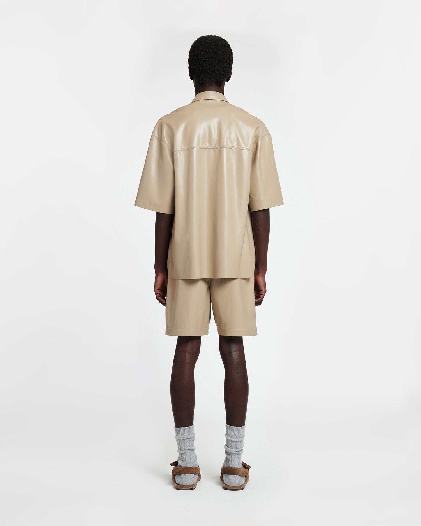 Doxxi - Okobor™ Alt-Leather Shorts - Ashy Taupe