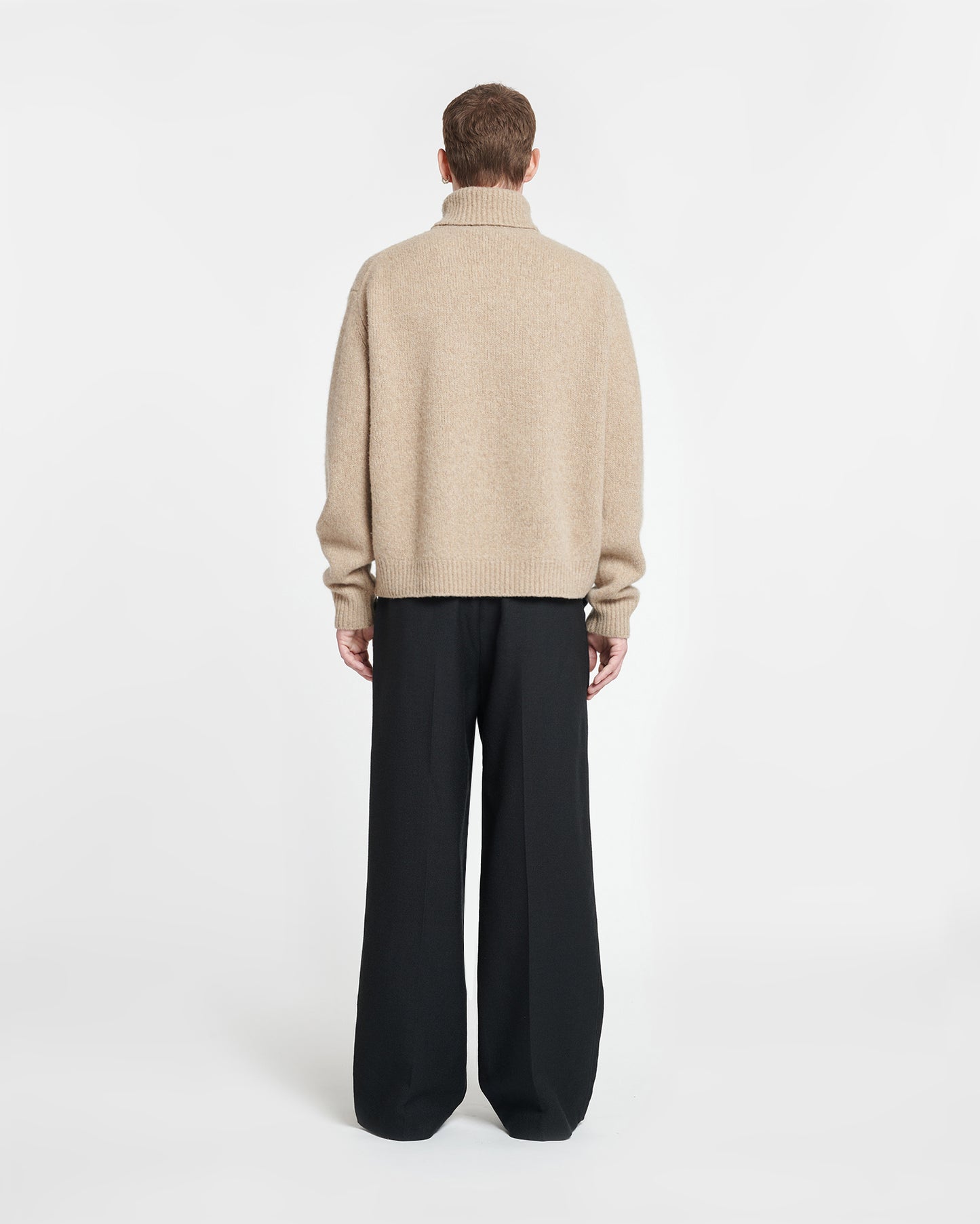 Nevin - Brushed Merino Turtleneck Sweater - Oatmeal
