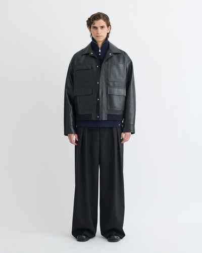 Zubin - Regenerated Leather Jacket - Black