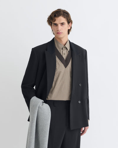 Anselm - Double-Breasted Crepe Twill Blazer - Black