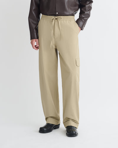 Navid - Tech Twill Balloon-Leg Pants - Pebble