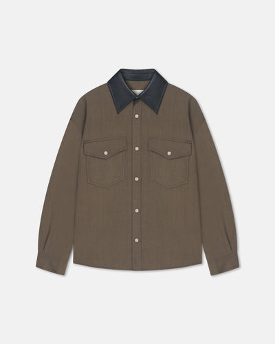 Osvald - Boxy Fit Overshirt - Fossil Grey