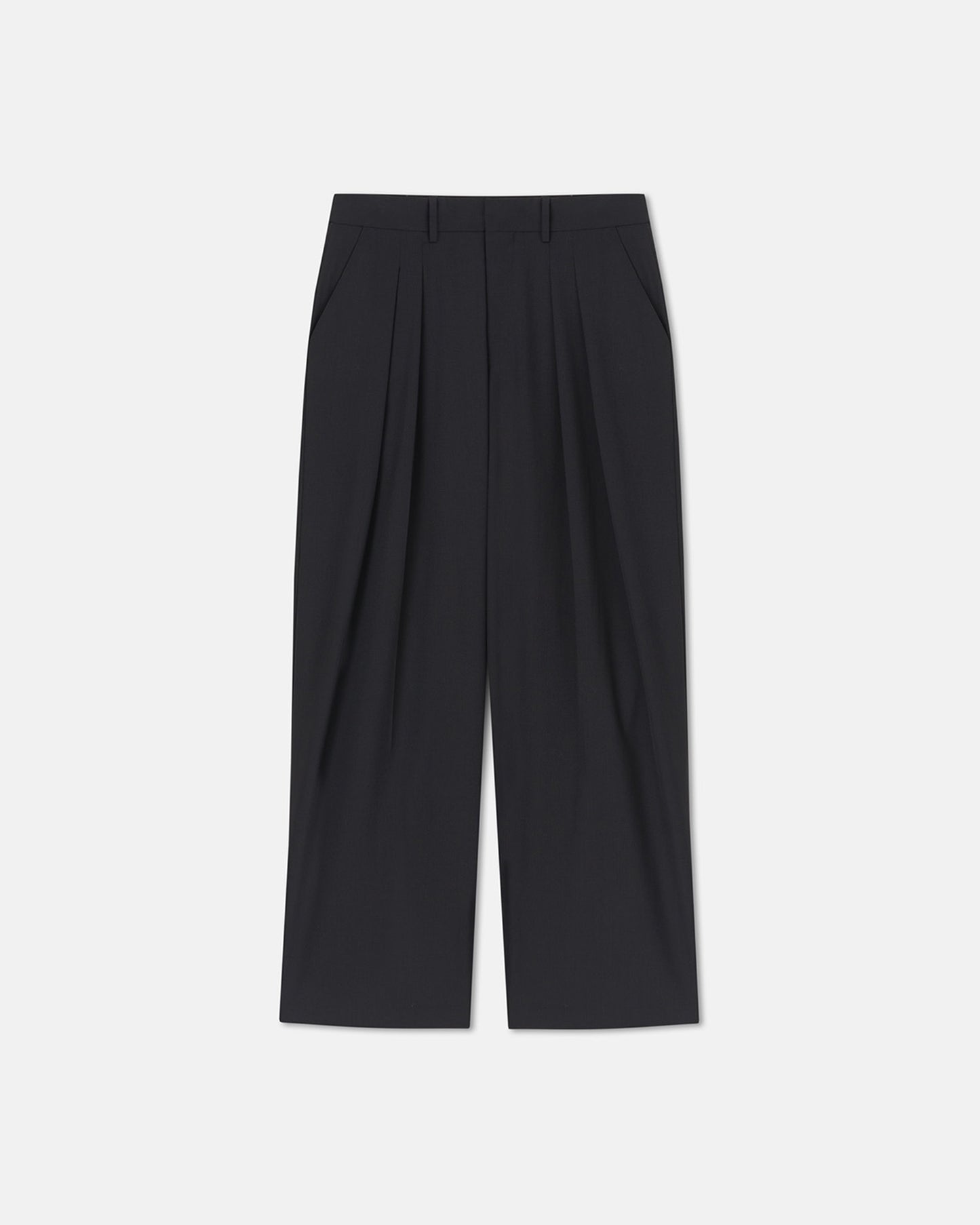 Borre - Pleated Wide-Leg Pants - Black