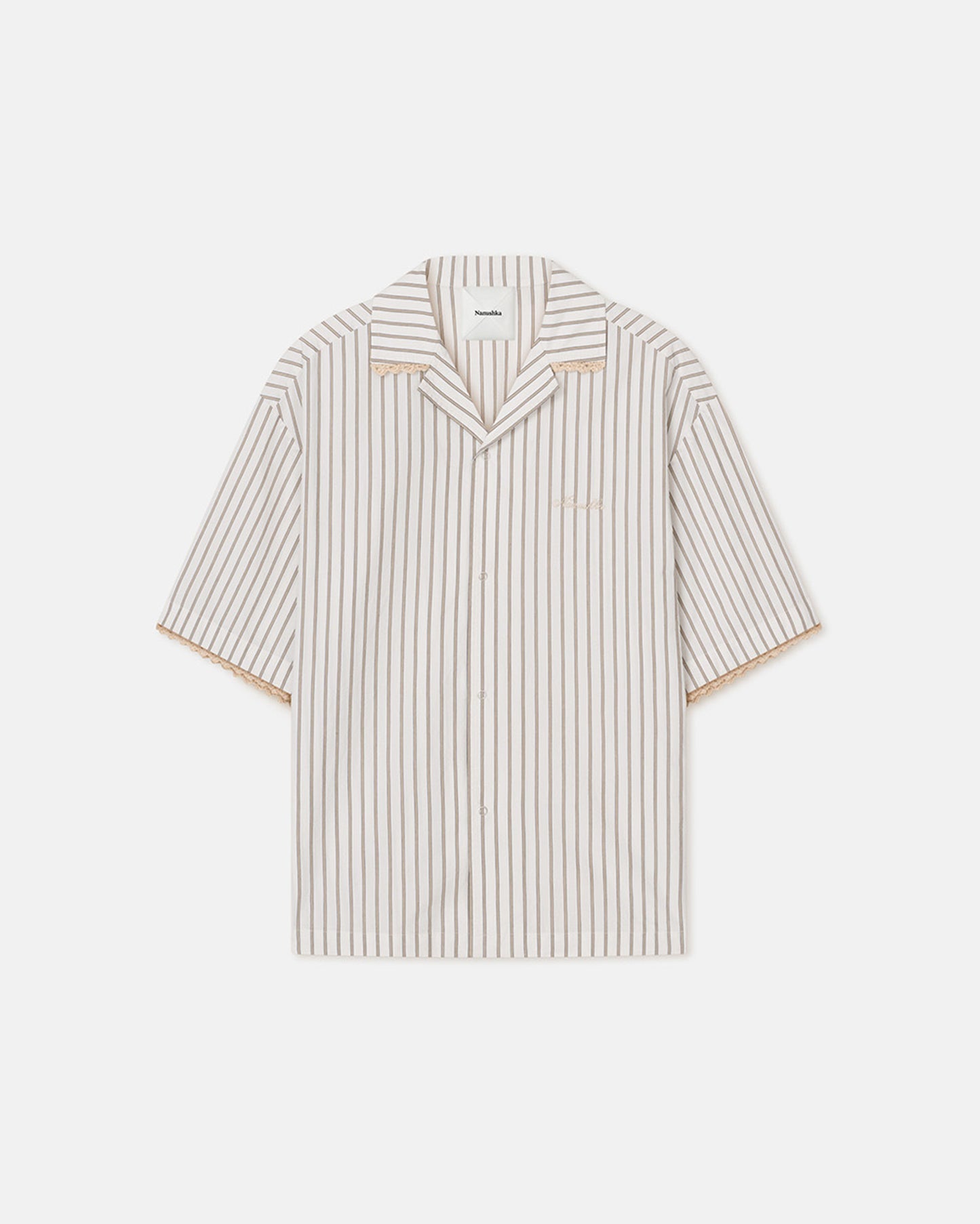 Maxton - Striped Crochet Shirt - Creme