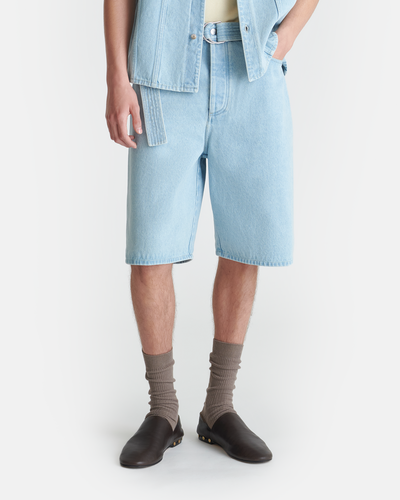 Mydal - Belted Denim Bermuda Shorts - Eco Bleach