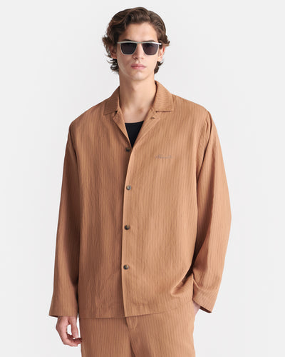 Shaun - Striped Shirt - Caramel Stripe