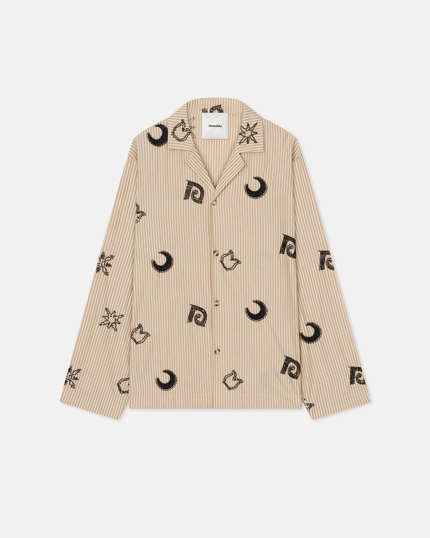 Haris - Beaded Shirt - Beige/Black