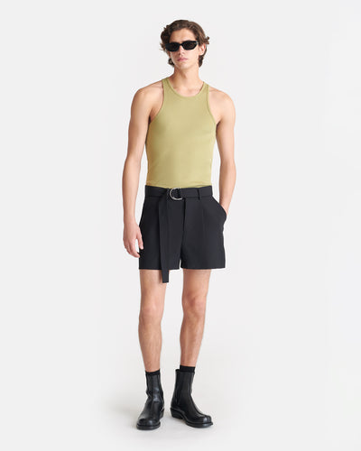 Aleksy - Ribbed Jersey Tank Top - Olive Green