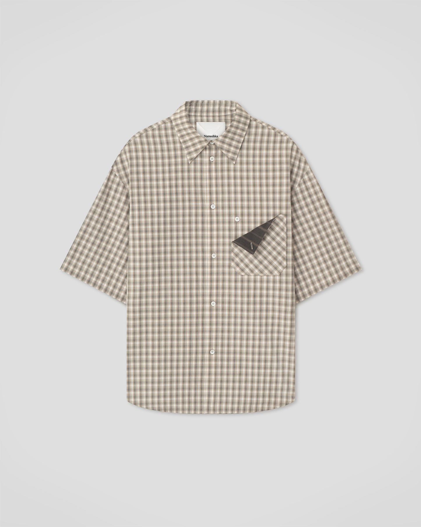 Nahui - Checked Shirting Shirt - Creme/Grey