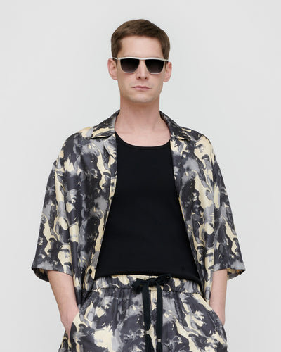 Anwell - Twill Silk Shirt - Abstract Aquarelle