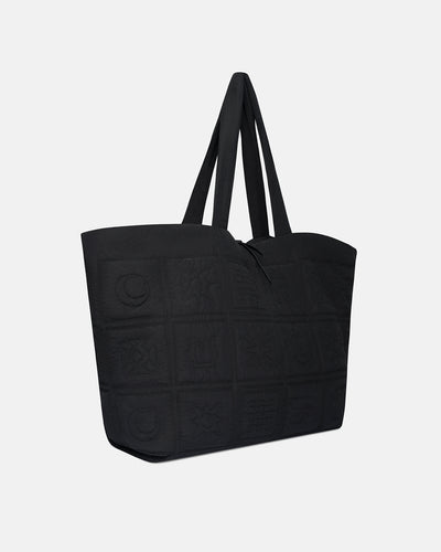 Symbol - Quilted Tech-Poplin Tote - Black
