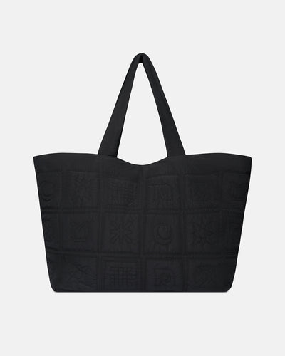 Symbol - Quilted Tech-Poplin Tote - Black