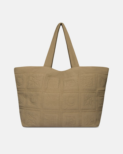 Symbol - Quilted Tech-Poplin Tote - Muted Khaki