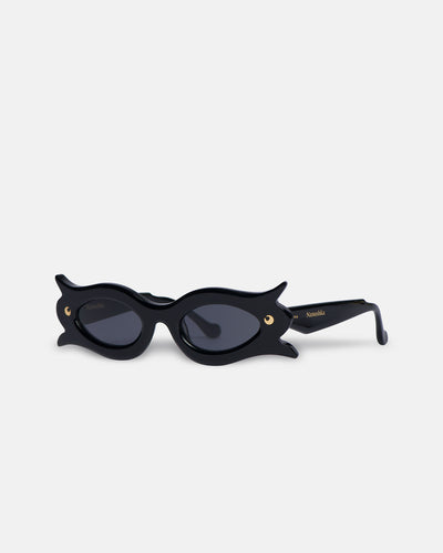 Tully - Bio-Plastic Floral-Shaped Sunglasses - Black