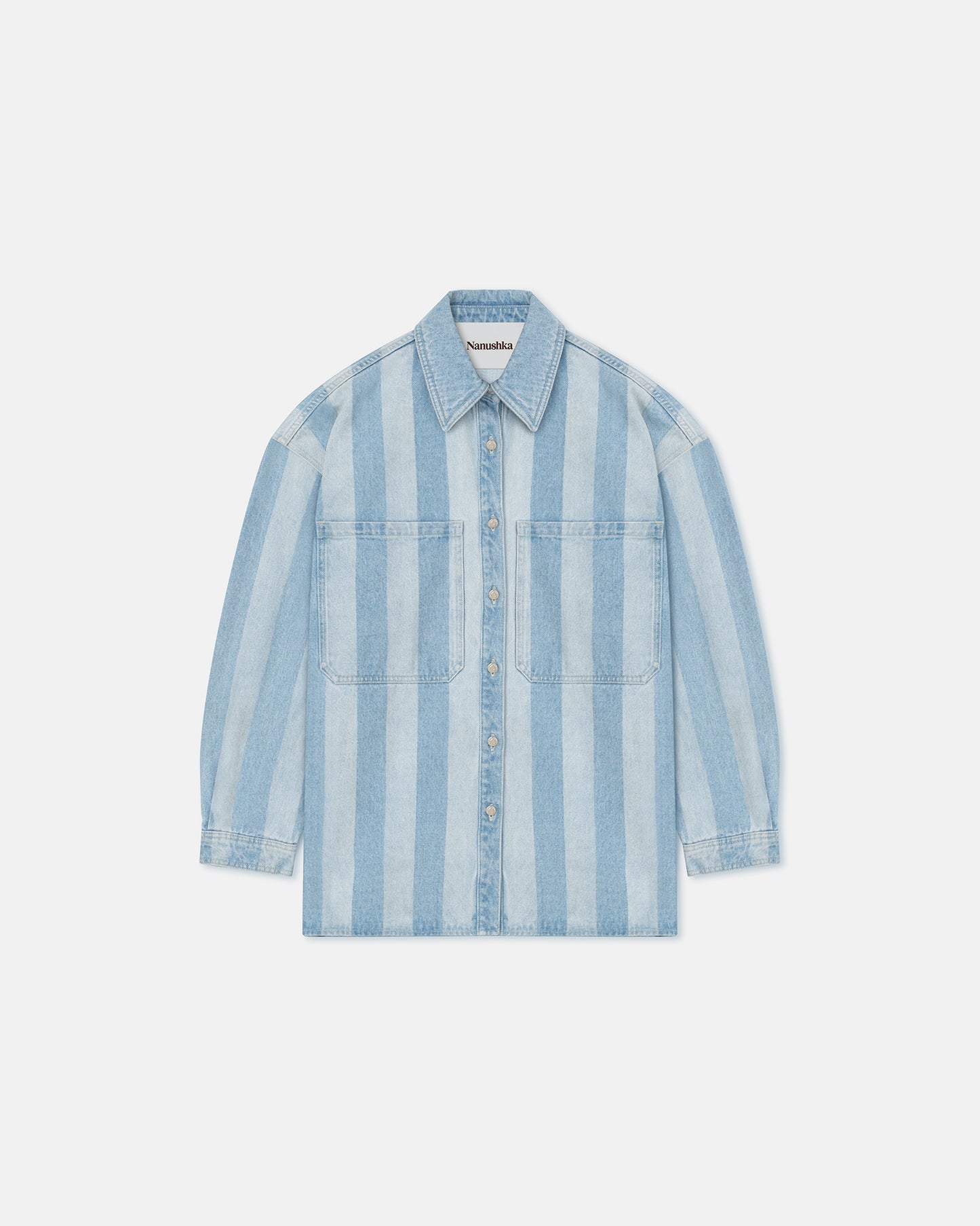 Beaux - Striped Denim Long-Sleeve Shirt - Eco Light Wash