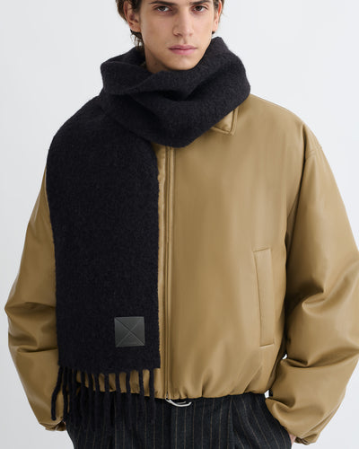 Fluff - Narrow Fringe Scarf - Black