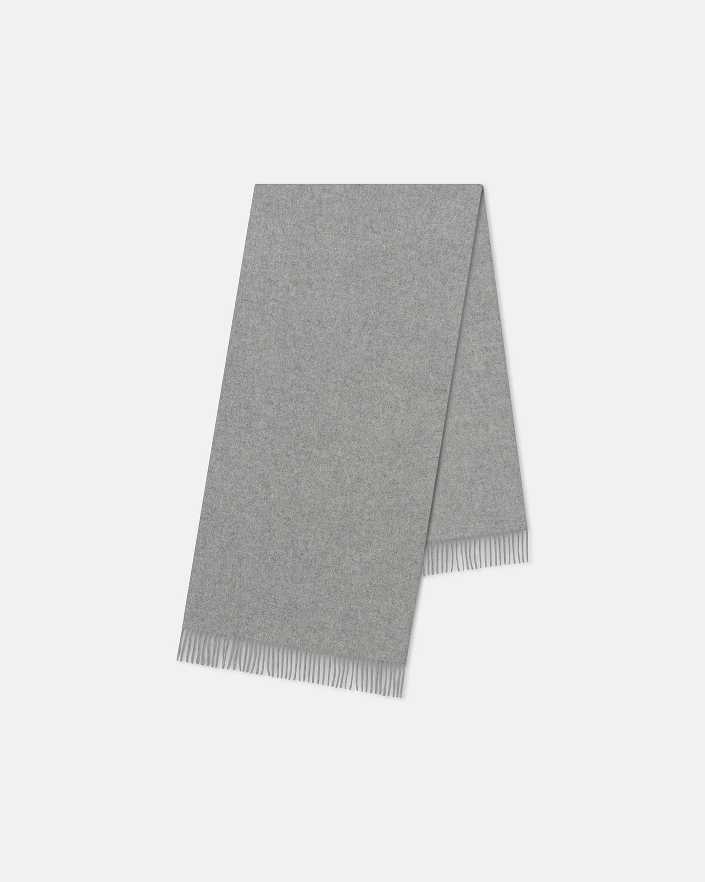 Keaton - Wide Blanket Fringe Scarf - Grey Melange