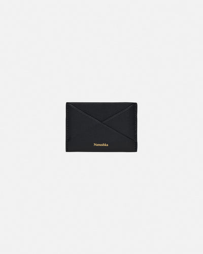 Origami - Leather Cardholder - Black/Moonbeam