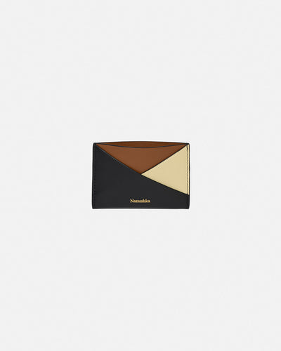 Origami - Leather Cardholder - Black/Tan/Moonbeam