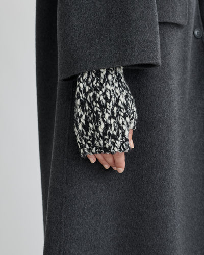 Shea - Mouline Slub Wool Gloves - Black/White