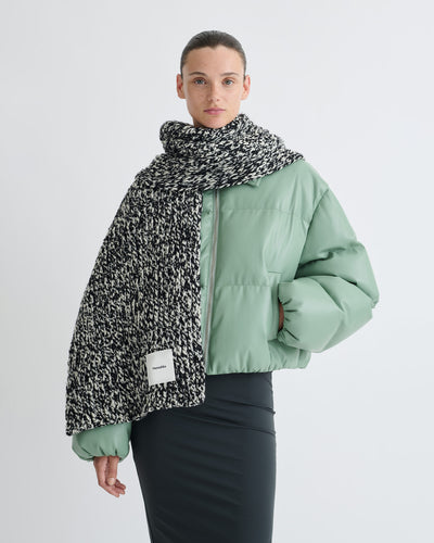 Lance - Mouline Slub Wool Scarf - Black/White