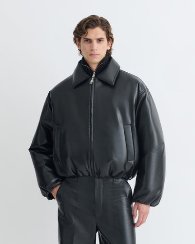 Asger - Padded Okobor™ Alt-Leather Jacket - Black