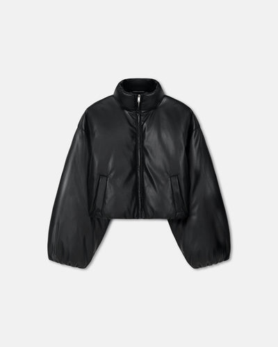 Asger - Padded Okobor™ Alt-Leather Jacket - Black