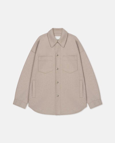 Martin - Double Wool Overshirt - Stone