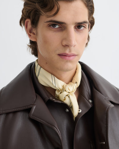 Shoul - Printed Silk Scarf - Symbol Argyle Creme/Black