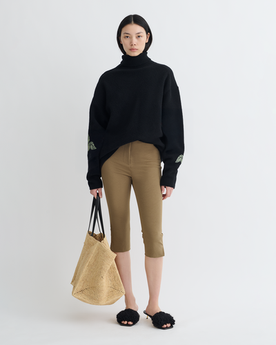 Frannie - Turtleneck Sweater - Black/Roses