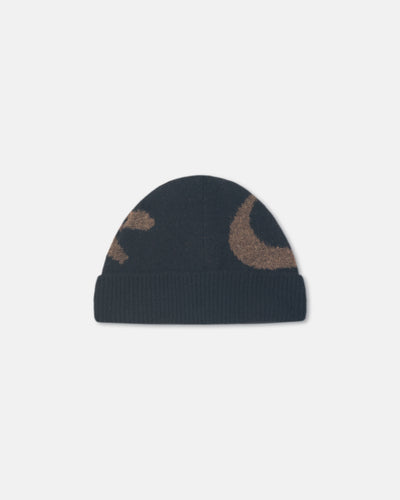 Madis - Compact Brushed Alpaca Beanie - Black/Brown