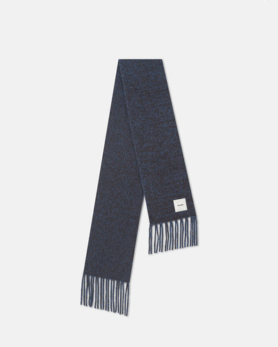 Ives - Compact Boucle Scarf - Blue/Brown