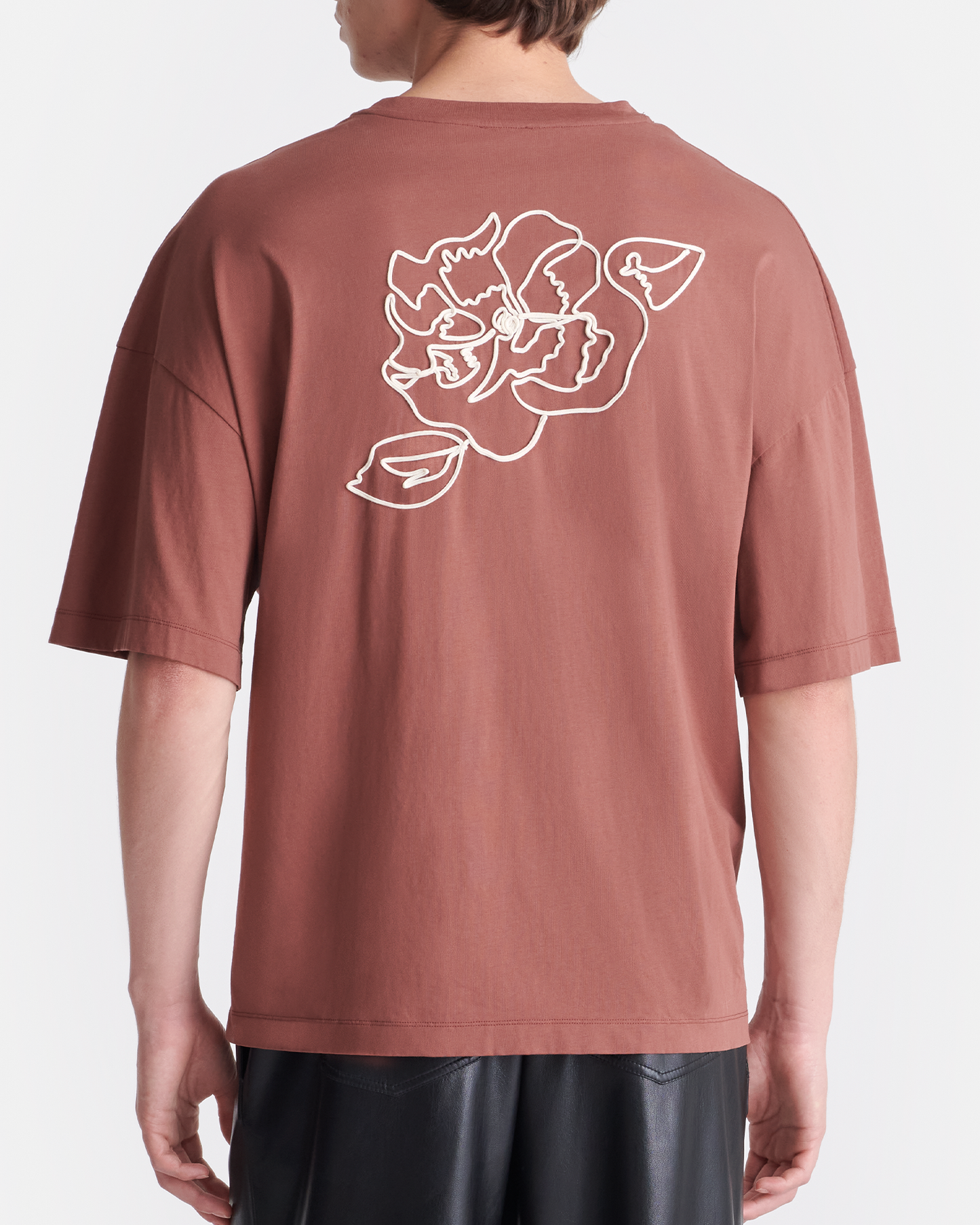 Wren - Embroidered Cotton-Jersey T-Shirt - Rust/Creme/Floral